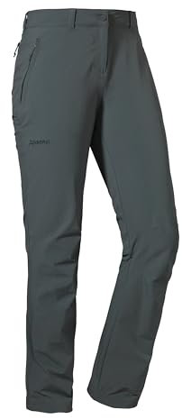 Schöffel Damen Pants Engadin1, strapazierfähige Damen Hose für Wanderungen, wasserabweisende Outdoor Hose mit sportlichem Schnitt, asphalt, 38