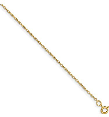 14K Yellow Gold .8Mm Light-Baby Rope Chain (Length=8) (Width=0.8)