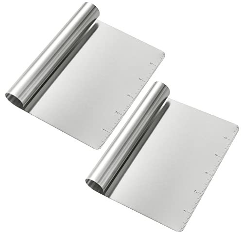 Wandeful 2 Stück Edelstahl-Lebensmittelschaber und Zerkleinerer großer Grillpfannenwender, Küchenwerkzeug, Mehrzweck-Küchenhelfer für Teig, Kuchen, Pizza