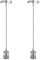 Licperron 2 Pack Vintage Pendant Light Fitting E27 Base Pendant Lamp Holder with Chrome Braided Flex