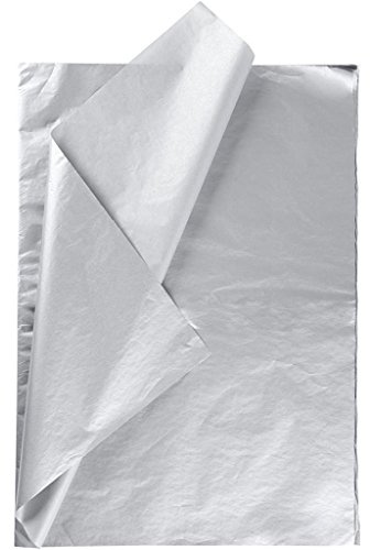 Creavvee® Lot de 30 feuilles de papier de soie à découper Argenté 50 x 70 cm