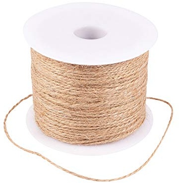 LiQunSweet 100m/328ft Hemp Cord String Twine 2 Ply Jute String Rope for Jewelry Making DIY Craft Embellishments Gardening Photos Hanging - 1~2mm