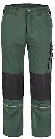 TMG | Leichte Arbeitshose für Herren, lang, ideal für Sommer, grüne Cargohose mit Kniepolster, mit Taschen | Gr. 60