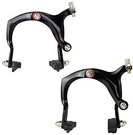 EMVANV Bike Brakes, 1 Pair Bicycle Caliper Long Arm Racing Road Dual Pivot Brake C Shape Aluminium Alloy Outdoor Cycling Brake Universal Repair Tool