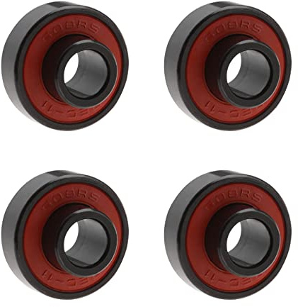 OTOTEC 4 rodamientos integrados 608-2RS de alta velocidad y bajo ruido para patinetas, patines de 22 mm, diámetro exterior de 8 mm, diámetro interior, color rojo