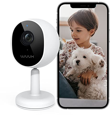 WUUK 4MP Indoor Security Camera, WiFi Camera Indoor Baby Monitor, Pet Camera w/Motion & Human Detection, Night Vision, 24/7 Live View 2-Way Audio, Magnetic Stand, Works w/Alexa & Google Home