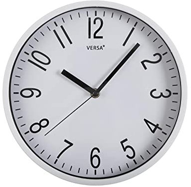 VERSA Raven Orologio da parete silenzioso NUOVO MECCANISMO E MIGLIORE QUALITÀ per la cucina, per cucina, soggiorno o sala da pranzo - Facile da leggere, Misure (A x L x l) 25 x 4,3 x 25 cm,