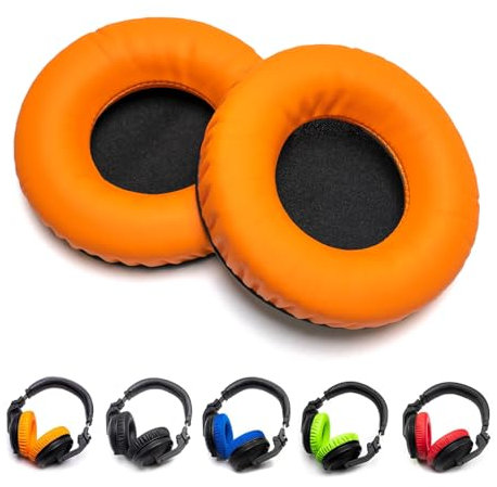 Voarmaks Stylische Farboptionen DJ-Arbeitsohrpolster aus Schaumstoff, kompatibel mit Pioneer HDJ-X5 X5bt HDJ-X7 X7bt HDJ-X10 DJ-Kopfhörer, Orange