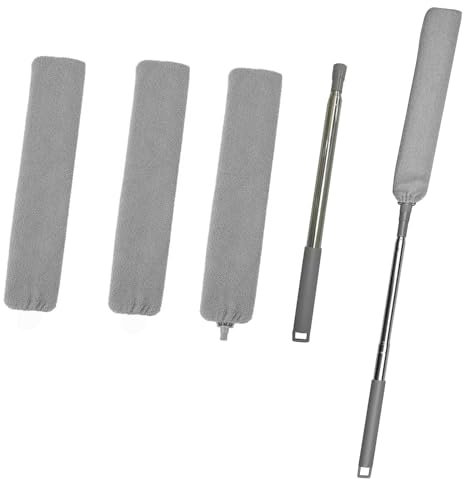 Eyeleaf 4 Pezzi Spolverino Telescopico con Panno Spolverino per Polvere Allungabile Cattura Polvere per Spazi Angusti