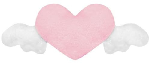 Cuscino in peluche rosa a forma di cuore, con ali d'angelo, cuscino per poggiatesta auto, morbido e confortevole, cuscino per auto, per guida, viaggi, ufficio, auto, cuscino in peluche