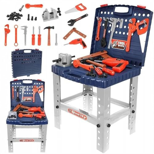 DIOXSTAR Toy Tool Set with Accessories for Kids, Convertible Toy, Durable Construction, Foldable and Compact, Easy to Carry, Pretend Play Toy Set, Realistic Design