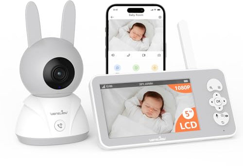 wansview Babyphone mit Kamera 2MP - 2,4/5 GHz WLAN Kamera Video babyfone mit App, Baby Camera mit Nachtsicht, Bewegungsverfolgung, 2-Wege-Audio, Temperaturerkennung,Weinen/Bewegungs/Geräuscherkennung