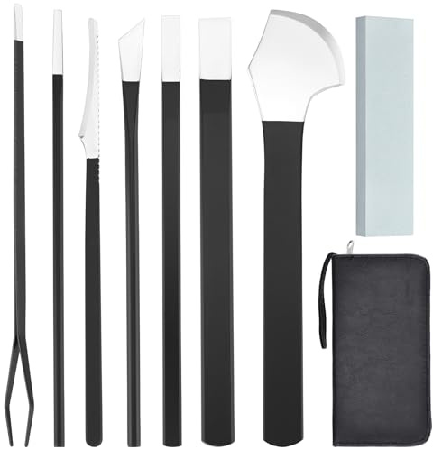 Segbeauty Kit Pedicura Profesional Pies, 7pcs Kit Manicura de Acero Inoxidable con bolsa de almacenamiento, Herramientas para Uña Encarnada, Cuchillos de Pedicura con Piedra Afilar