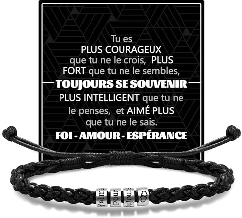 RMMD Idee Cadeau Anniversaire Homme, Bracelet Cuir Homme Cuir - Bracelet Anti Stress Cadeau de la part de sa Femme pour Mari, Saint-Valentin, Noël, Fiançailles, Anniversaire de Mariage