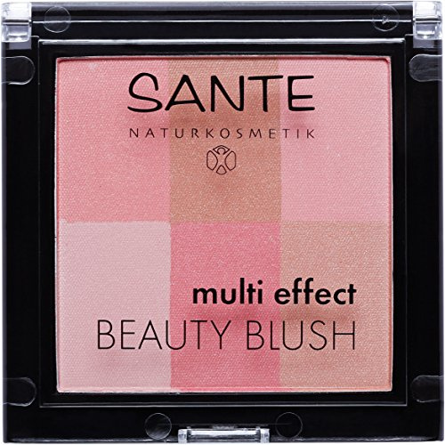 SANTE Naturkosmetik Multi Effect Beauty Blush 01 Coral, Rouge, 6 Farbnuancen, Seidig-weiche Textur, Bio-Extrakte, Natural Make-up, 8 g