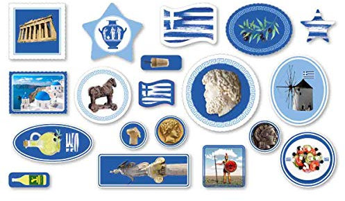 XXL-Großkonfetti * GRIECHENLAND * mit 57 großen Konfetti-Teilen für eine Motto-Party oder Länder-Party // Greece Athen Kinder Kindergeburtstag Deko Motto