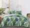 Night Comfort Eco Breathable Duvet Cover with 2 Pillowcases - Reversible Soft Cotton Blend Tropical Forest Green Palm Leaf Printed Quilted Full Bedding set for Modern Bedroom, Double
