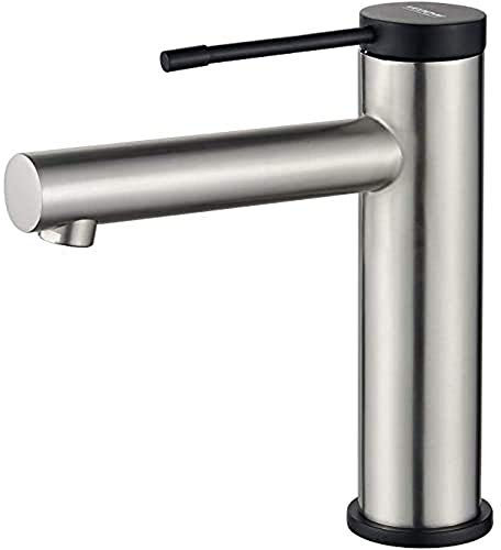 Ibergrif Luna - Mitigeur de Lavabo, Robinet de Salle de Bains, Nickel Brossé