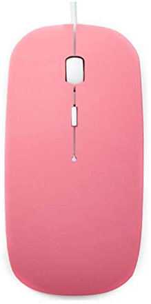 Sytaun Mouse USB Cablato, Mouse per Computer Cablato, Mouse da Gioco, Universale 800/1000/1200/1600 DPI 4 Pulsanti Mouse Cablato PC/Accessorio per Computer Rosa