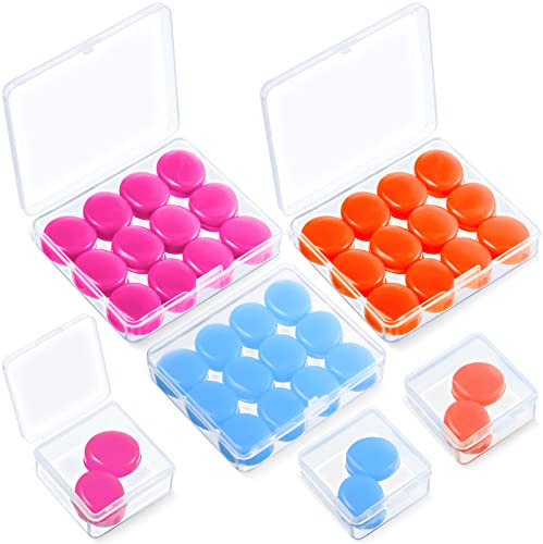 21 Pairs Ear Plugs for Sleeping Soft Reusable Moldable Silicone Earplugs Noise Cancelling Earplugs Sound Blocking Ear Plugs with Case for Swimming, Concert Airplane 32dB NRR (Blue, Orange, Rose Red)