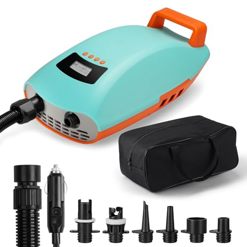 Swonder Seawolf Paddle Board Pump, 30% Faster 20 PSI SUP Electric Air Pump w/Dual Cylinder, Dual Stage & Active Cooling System, Supports 4 SUPs in a Row