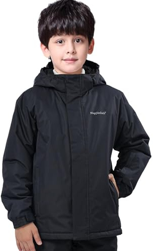 ENDIRAD Boys Waterproof Winter Snow Coat Size 9-10, Kids Ski Snow Jacket for Boys, Warm Fleece Lined Winter Windproof Jacket with Hood