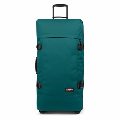 Eastpak Tranverz L Valise Grand Format 121L (79 x 40 x 33 cm), grande valise de voyage à roulettes, bagage résistant avec double compartiment, poignée télescopique & serrure TSA - PEACOCK GREEN