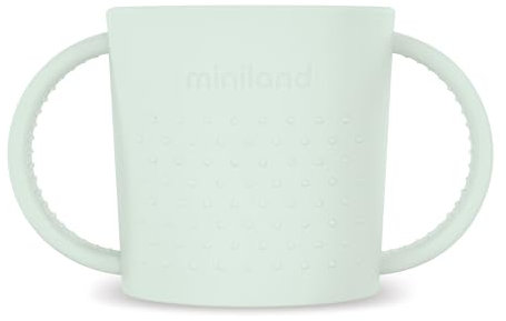 Miniland Verre d'apprentissage avec anses Dolce Mint. Fabriqué en Espagne et conçu pour tous les enfants.