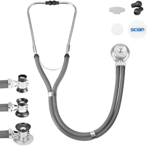 SCIAN Sprague Rappaport Stetoscopio per medici, infermieri, studenti di medicina, stetoscopio cardiologia multifunzionale a doppio padiglione con campanello, per adulti, bambini e neonati