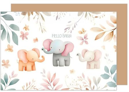 Edition Seidel Premium Birth Greeting Card with Envelope Card Baby Card Billet Hello Baby Boy Girl Welcome to This World (E299 SW025)