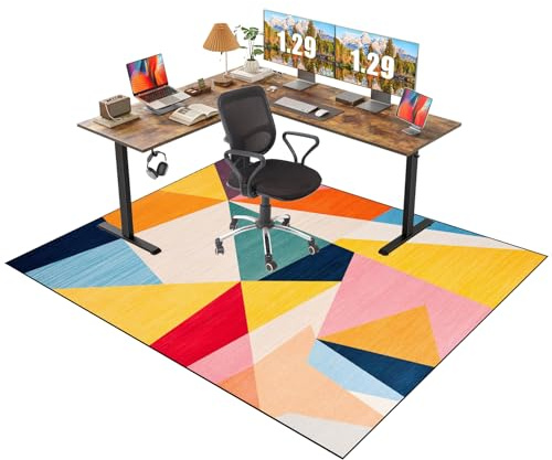 Tappeto Gaming Pavimento Ufficio Protettore del Pavimento Tappeto Salvapavimento Antiscivolo per Pavimenti Duri Tappetino per Sedia a Rotelle Tappetino Pavimenti per Parquet e Piastrelle 140 x 160 cm