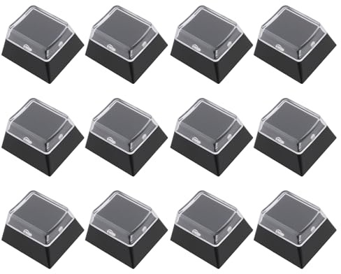 SG Store 12 Teclas de Doble Capa de Plástico Personalizadas DIY de 18 X 18 Mm Compatible con Cherry MX con Tapa de Cubierta Transparente (Negro)