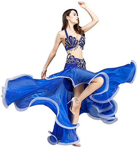 ROYAL SMEELA Set Costumi per la Danza del Ventre Lussuoso Design di Paillettes Costume di Danza del Ventre Completo Abiti Danza del Ventre Sexy Abito danzatrice del Ventre Moda Vestiti Danza Ventre