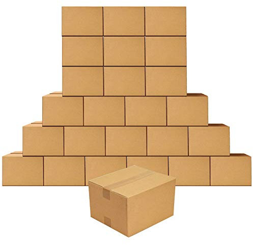 PETAFLOP 25 Stück Versandkartons 22,9 x 15,3 x 10,2 cm Kraftkarton Umzugskartons Wellpappeschachtel