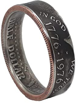 BICENTENNIAL 1776-1976 Kennedy Half Dollar Coin Ring. Birthday Gift, Anniversary