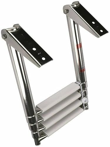 PIMAR Scaletta inox ribaltabile telescopica 4 gradini 115x30 barca gommone