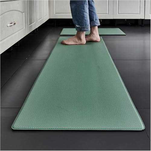 DECORN Cushioned Anti-Fatigue Mat, Non-Skid Waterproof Wipeable Thickened Comfort Standing Foam Mat - For Kitchen, Floor, Home, Office (green, 45cm×150cm)