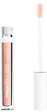 Wet n Wild, Mega Slicks Lip Gloss, Extra-shiny Lip Gloss with Light and Bright Texture for Soft and Full Healthy-looking Lips, Upgraded Formula with Hyaluronic Acid and Collagen, Pink Champagne Please