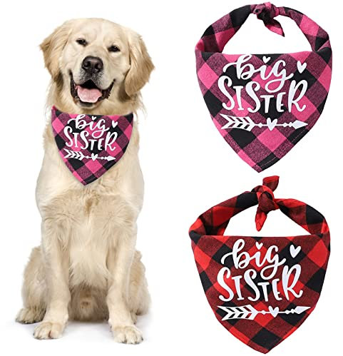 URROMA Hunde-Halstuch, 2 Packungen, weiche Baumwolle, verstellbares Dreieckstuch für kleine, mittelgroße Hunde, Haustiere