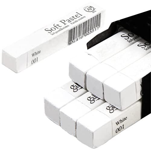 Lot de 6 Pastels à l'huile Carré Blanche Doux Non Toxiques Pastels Sec pour Artistes étudiants et Professionnels pour mélange, superposition et ombrage, coloriage et