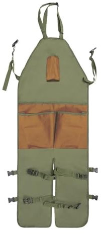 MKLHAVB Tablier de Jambières de Jardinage, Multi-Poches, Protection des Jambes, Tablier de Cuisine et de Menuiserie, Tablier Barbecue, Vintage-inspiré, Vert, Unisex, Taille Unique