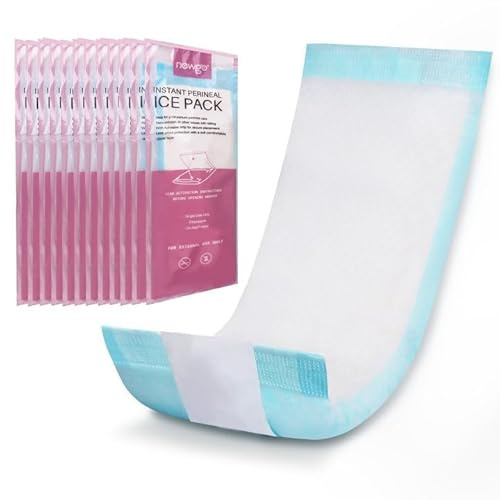 NEWGO Wochenbett Kompressen Postpartum (12 Stück), Mom Wochenbett Kühlbinden, Sofortige Aktivierung, Vollständig Saugfähig, Perfekt für Krankenhaus oder Arbeitstasche, Einmalig Wochenbettbinden