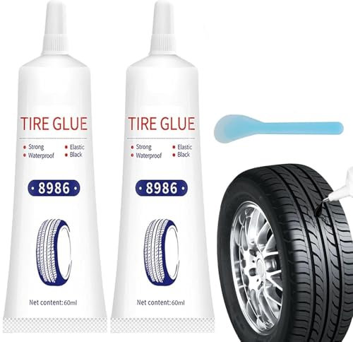 Reifenreparaturset, Reifenkleber, Gummikleber, Felgen Reparaturset, Autoreifen Reparaturset, Multifunktional, Schnelle Reparatur Von Rissen, Löchern und Abblättern Verschiedener Reifengummis,60ml,2PC