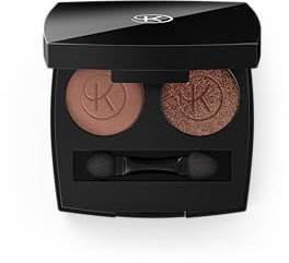 KORFF Palette Ombretti Duo, Trucchi Make Up Occhi, 2 Colori, Effetto Illuminante, Finish da Naturale a Intenso, Trousse con Applicatore e Specchio, 01 Oriental Desert