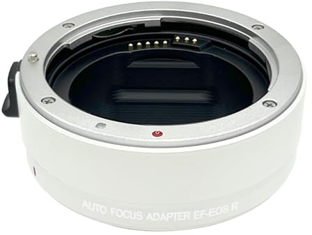 Objektivadapter EF-EOS R, Autofokus-Objektiv-Konverter, Ganzmetallstruktur, Objektiv-Halterungs-Konverter für Canon EF/EF-S Objektiv auf EOS R, RP, R100, R50, R5C, R3, R6, R5 Kameras (weiß)