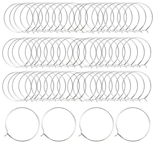LUMOOM 200 ciondoli per bicchieri da vino, 25 mm, apribili in lega, per bicchieri da vino, per bevande, bottiglie di vetro, decorazione (argento)