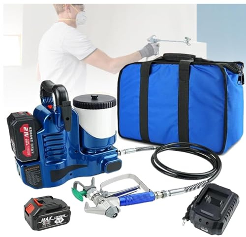 Pistola de pulverización eléctrica inalámbrica, 1,2 L de alta presión (15 MPa), máquina de pulverización portátil sin aire con batería de litio, 6 velocidades ajustables para pintura de látex, ideal
