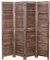 Mendler Paravent HWC-C30, Raumteiler Trennwand Sichtschutz, Shabby-Look Vintage, 170x160cm - braun