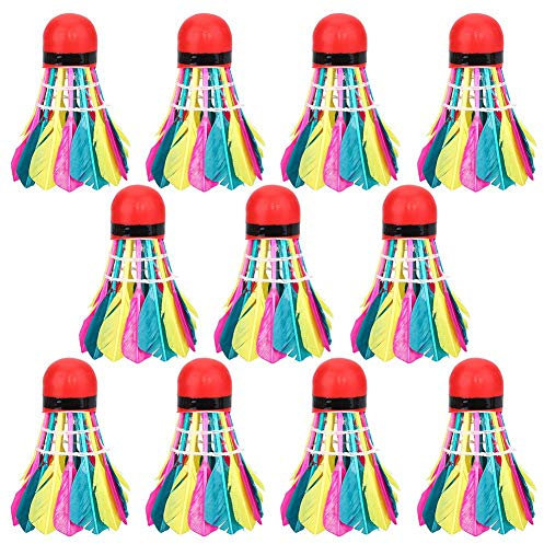 Yosoo Health Gear 11 Stück Federbälle Für Badminton Langlebige, Farbenfrohe Shuttlecocks Sporttraining, Ideal Familie, Schule Und Profis