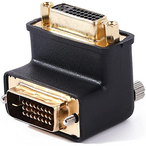 DTech DVI-I Buchse auf DVI-D Stecker Rechtwinkliger Adapter DVI-Anschluss 90 Grad auf kleinem Raum installiert